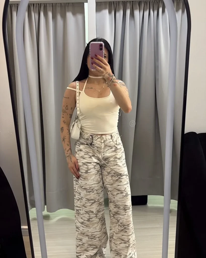 Calça Wide Camuflada