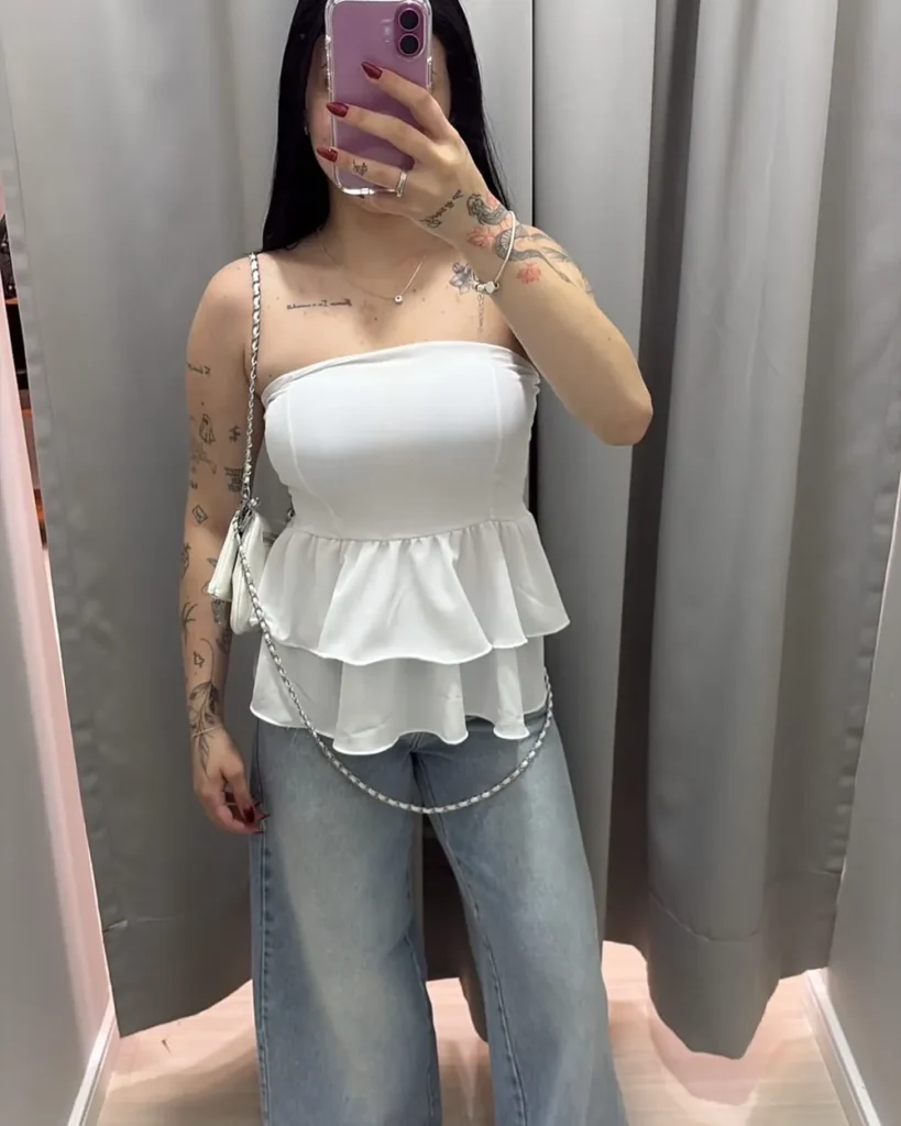 Blusa Tomara que Caia com Babado